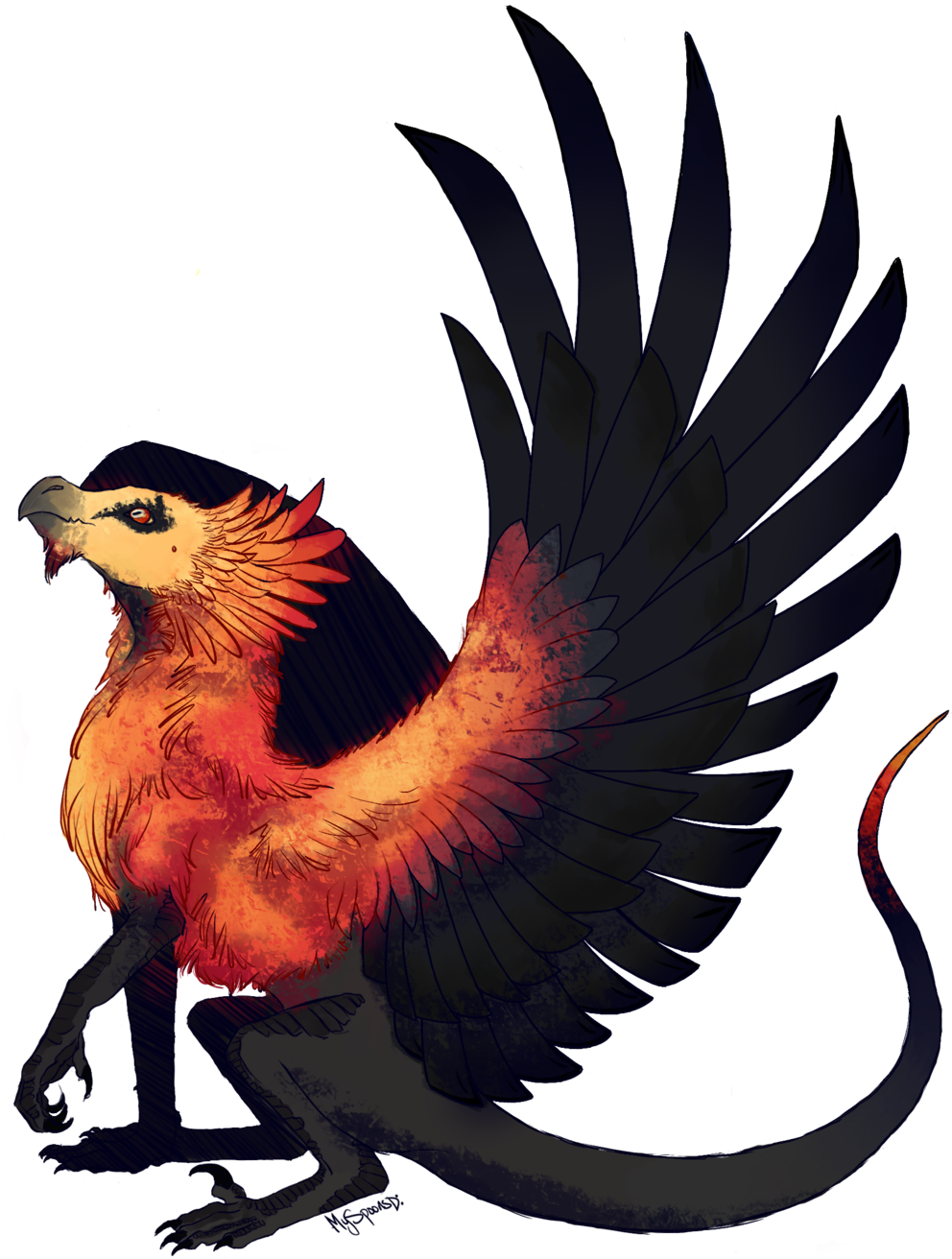 Bearded Vulture Dragon Done Art Trade By Art And Medicine - Dragon Bird Bearded Vulture (1024x1329)