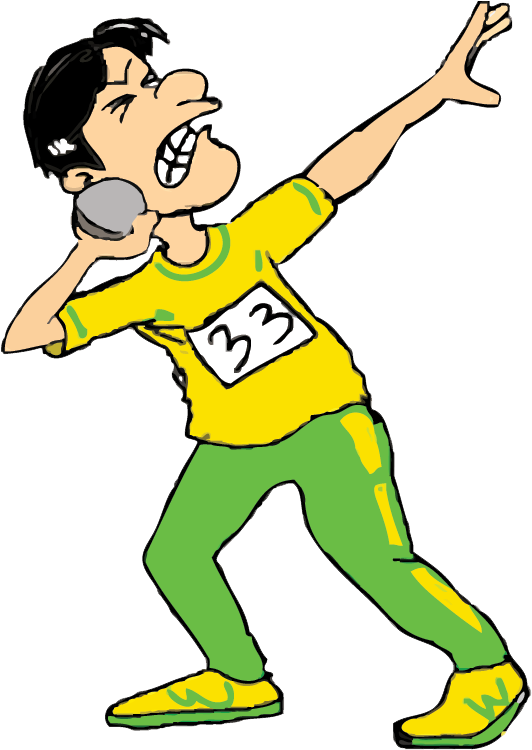 Discus Track And Field Clipart - Shot Put Cartoon (1000x856)