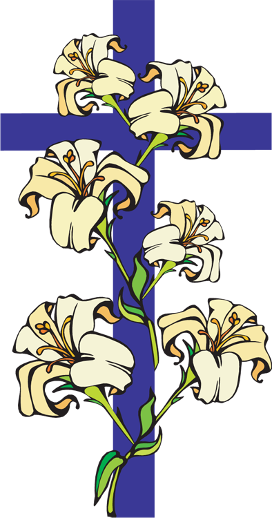 Sign Up For Cyo Track & Field - Cross With Easter Lilies (394x750)