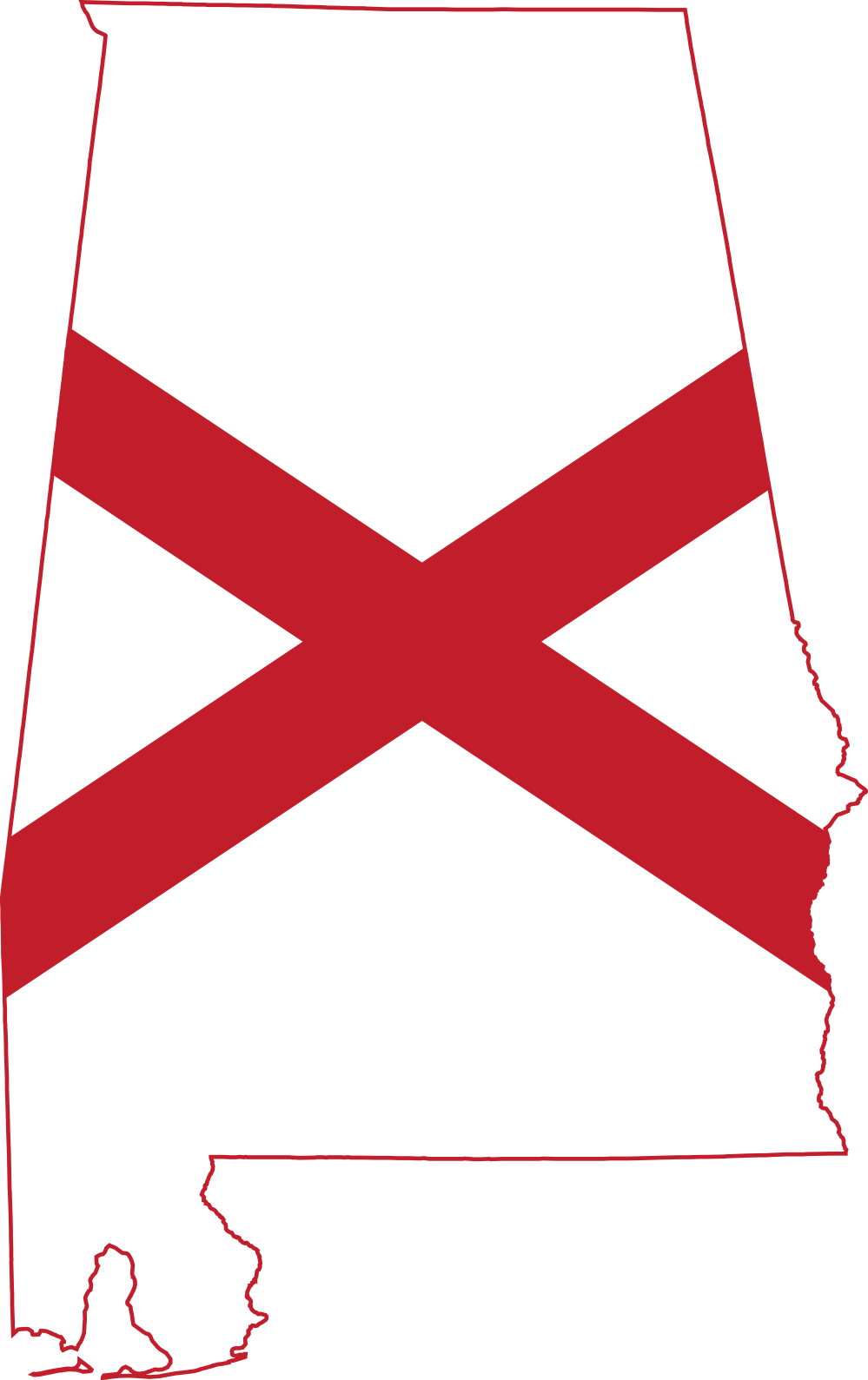 301px Flag Map Of Alabama - Alabama State Flag Logo (999x1589)