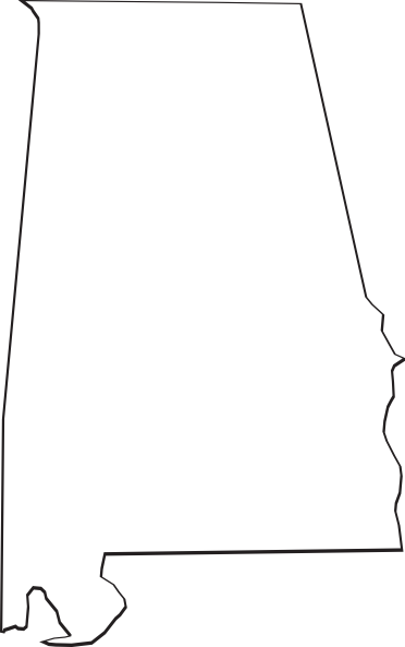 Alabama Outline Clip Art At Clker - Alabama Sillouette Png White (372x593)