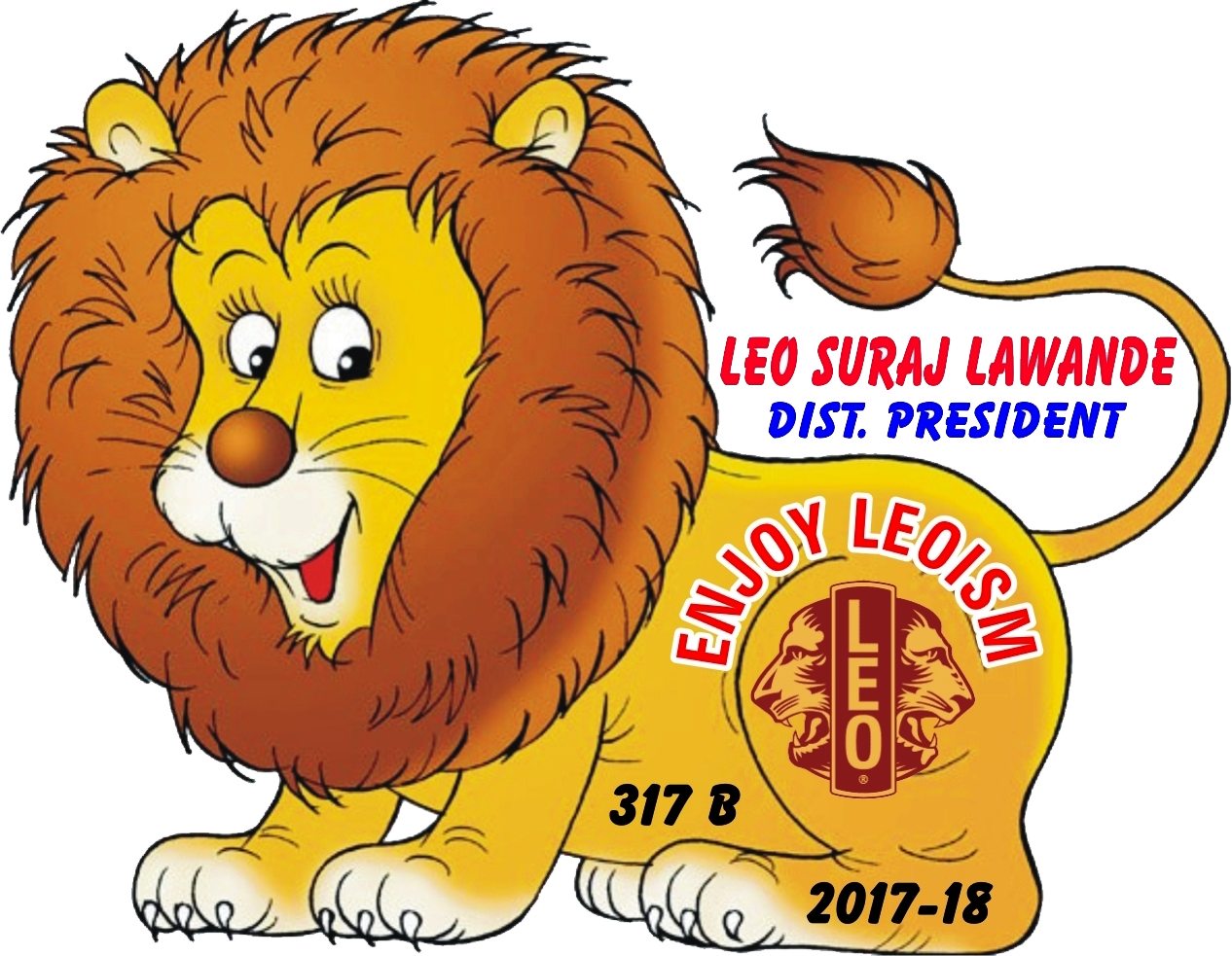 Leo District 317 B 2017-18 Logo - Wall Sticker Color Lion (1266x983)