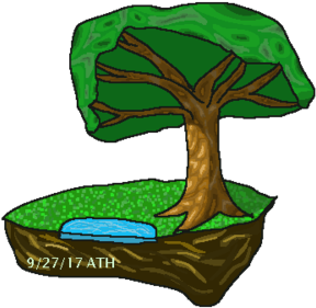 Floating Land Pixel Art By Weirdjollysugarcube - Pixel Art (400x333)