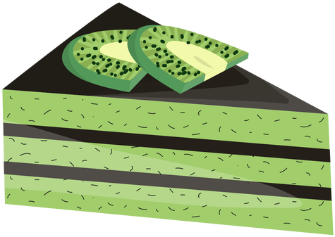 Triangle Cake Slice With Kiwi Transparent Png - Cake (512x512)