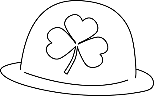 Black And White Saint Patrick's Day Hat Clip Art - Face Hunting (500x313)