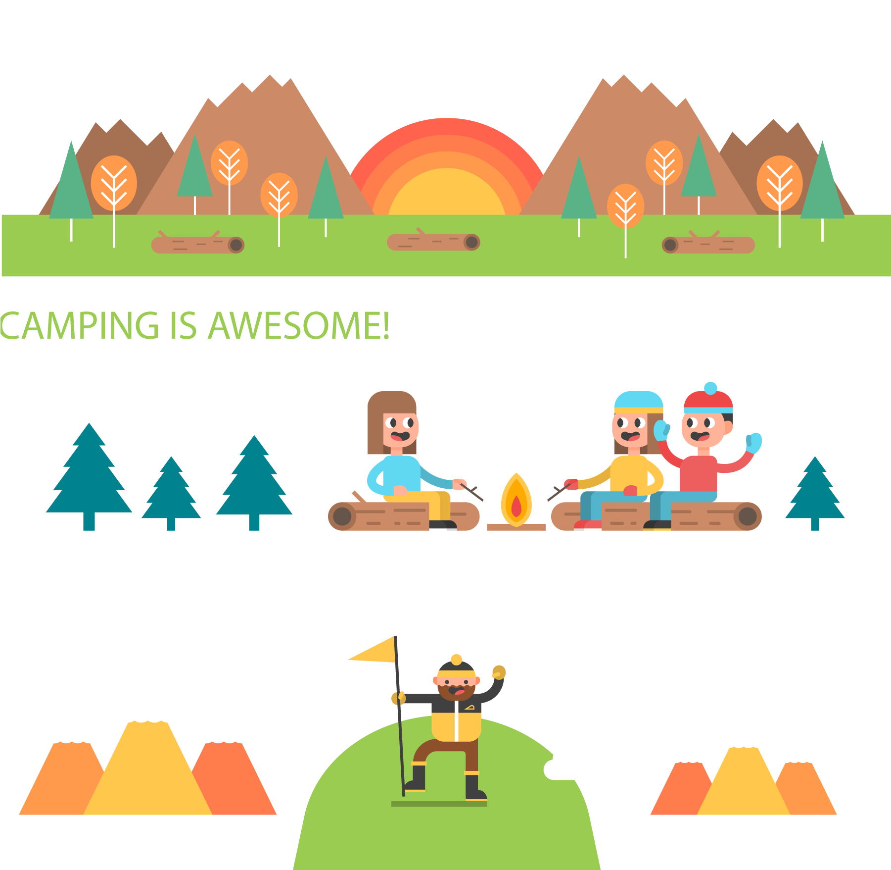 Creative Camping Banner Vector Material - Camping (1800x1800)