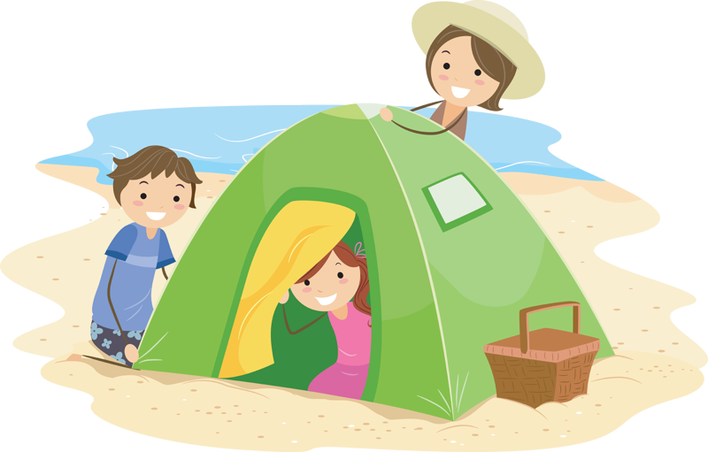 Mckinney Family Camping - Camping With Family Cartoon (800x511)