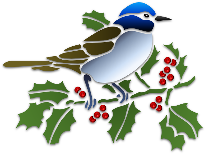 Birds Illustrations Art & Islamic Graphics - Vogel Auf Einem Baumast Mitteilungskarte (658x496)