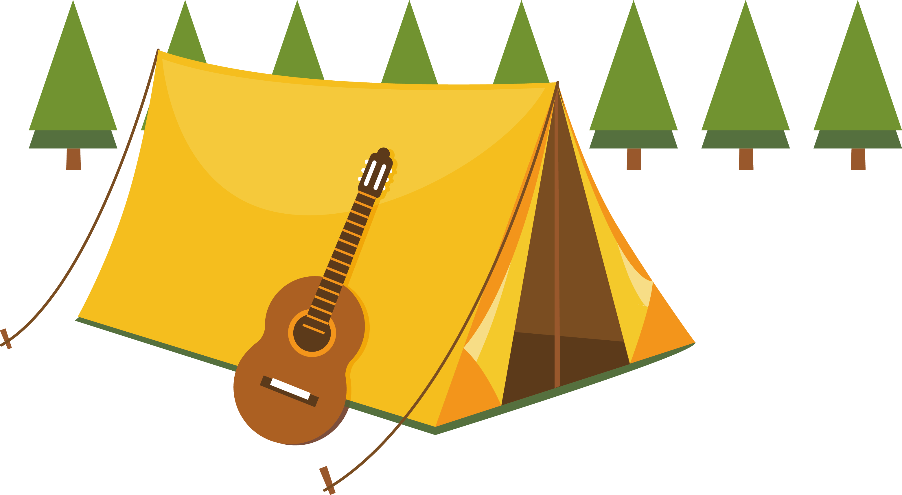 Camping Summer Camp Tent Illustration - Summer Camp Vector Png (3118x1712)