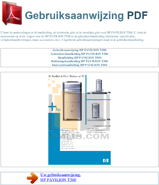 Pdf For Hp Desktop Pavilion T580 Manual - User Guide (595x842)