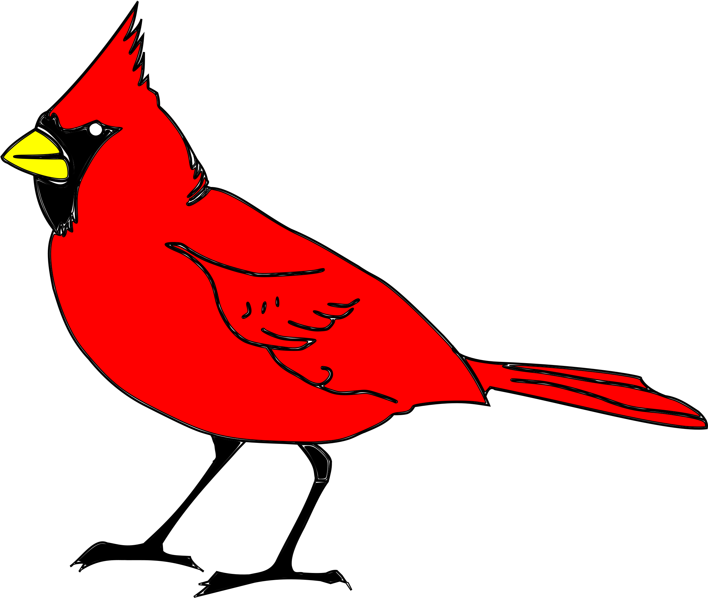Bird Northern Cardinal Clip Art - Bird Northern Cardinal Clip Art (2400x2400)
