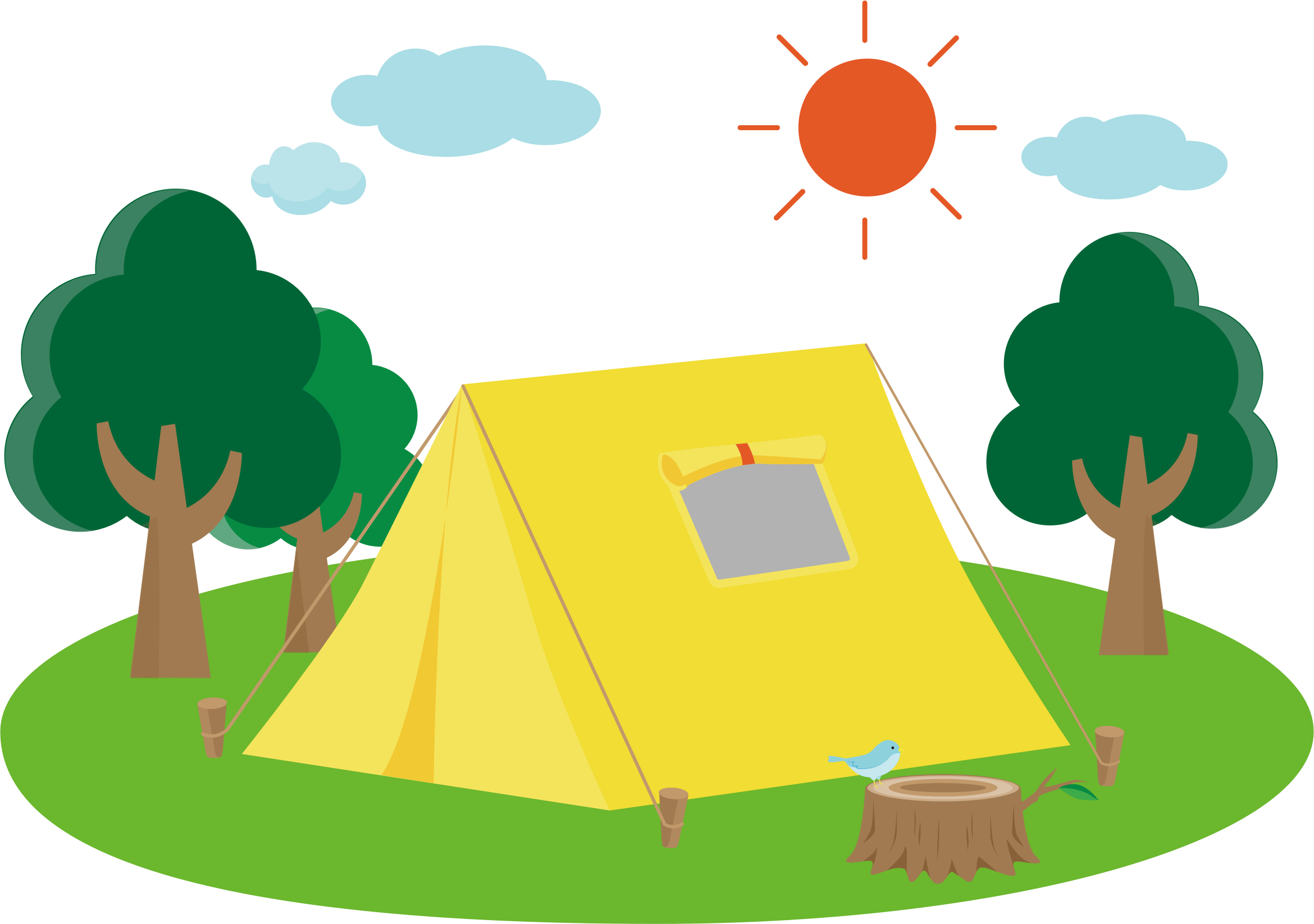 Camping Campsite Clip Art - Campsite Png (3840x2703)