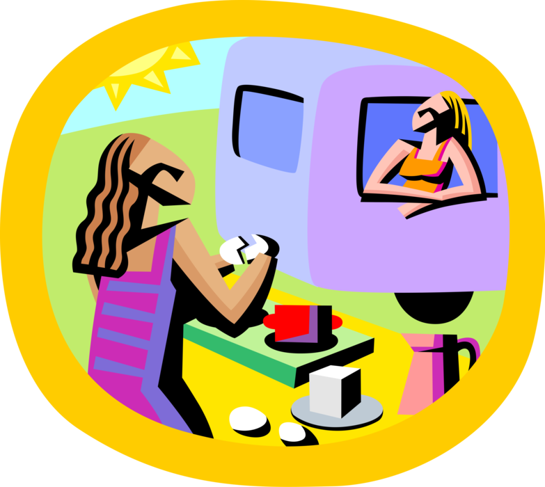 Vector Illustration Of Summer Vacation Camping In Campground - Vector Illustration Of Summer Vacation Camping In Campground (783x700)