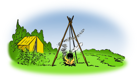 Camping In Nature - Clip Art (1188x750)