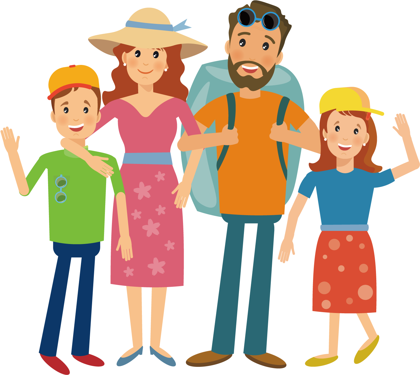 Family Camping Hiking Illustration - Family Camping Hiking Illustration (1500x1500)