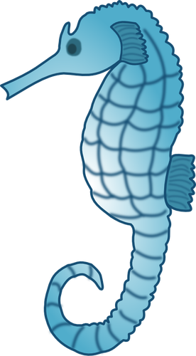 Imagen Vectorial De Caballito De Mar - Blue Seahorse Shower Curtain (276x500)