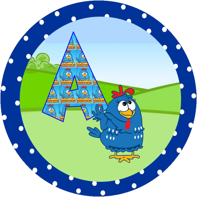 Alfabeto De Gallinita Pintadita Dentro De Círculos - Galinha Pintadinha (829x829)