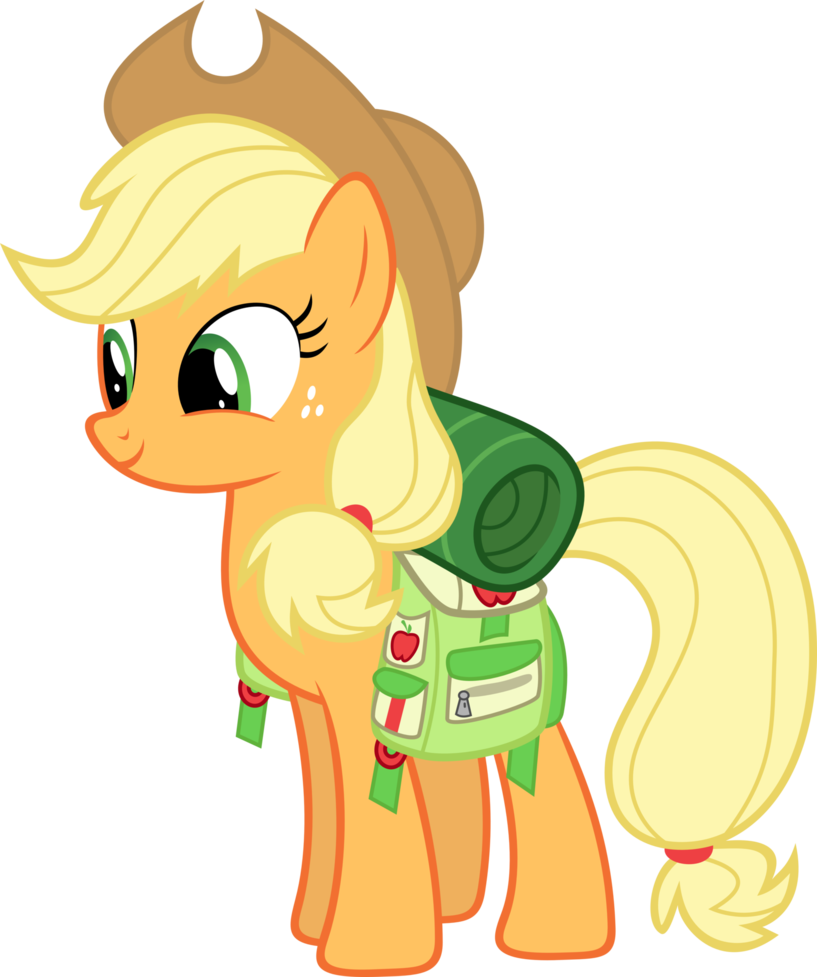 Applejack With Camping Gear By Synthrid - My Little Pony Character Png (817x977)