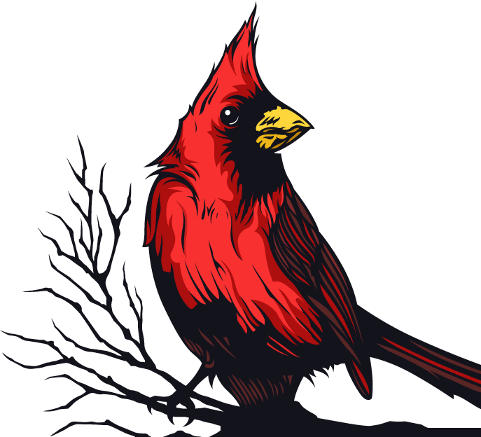 Cardinal Bird Logo - Songbird (687x624)
