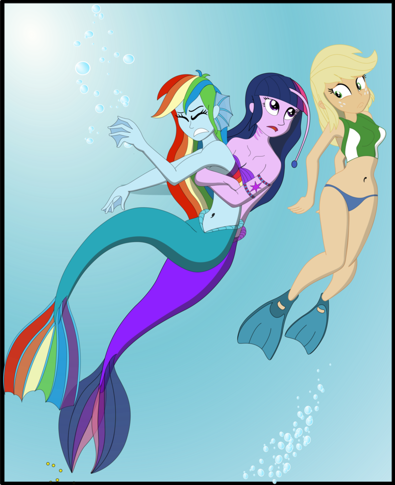 Equestria Mermaids, Twilight To The Rescue By Physicrodrigo - Cartoon (806x990)