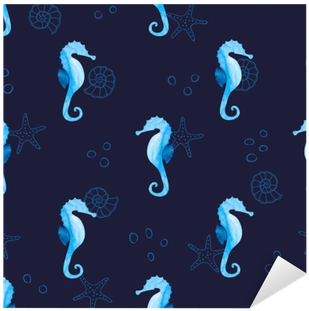 Vinilo Pixerstick Acuarela Azul De Patrones Sin Fisuras - Swim Outlet Backgrounds (400x400)