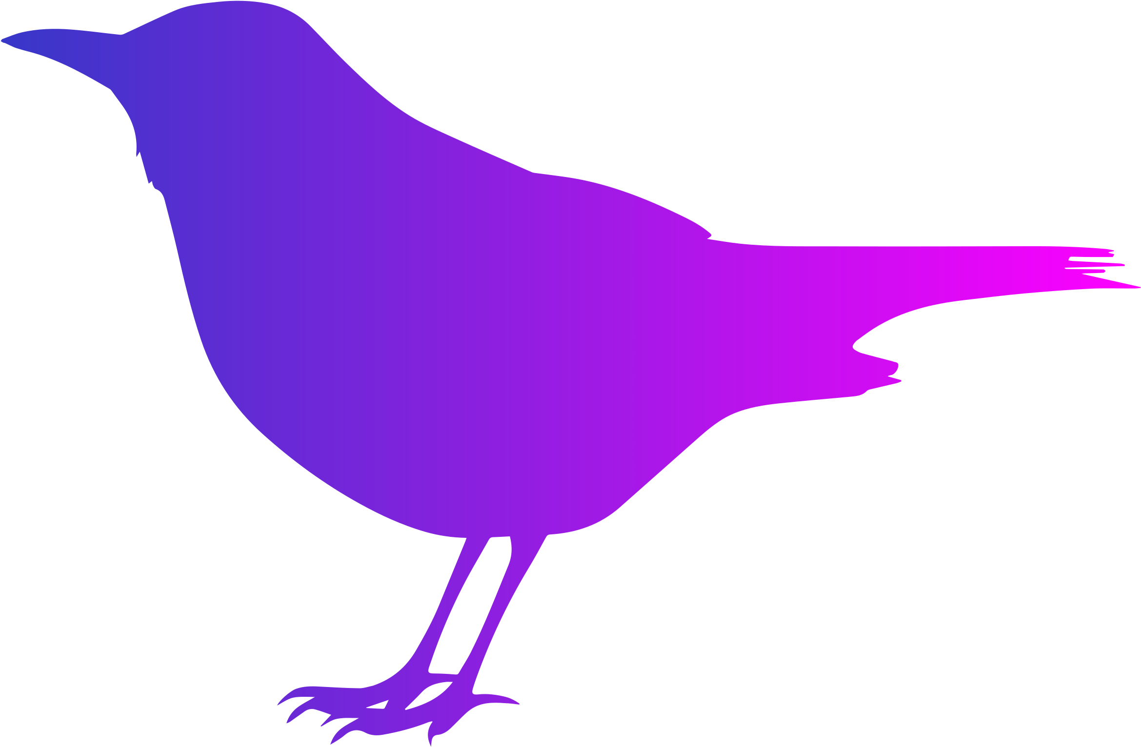 Clipart Blackbird With Color - Blackbird Silhouette - (2400x1571) Png Clipa...