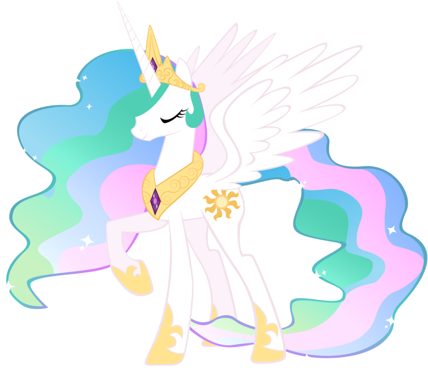 Princess Celestia Of Equestria By Heart Of Stitches - Pretty Colorful Rainbow Halloween Custome Wig With (900x766)