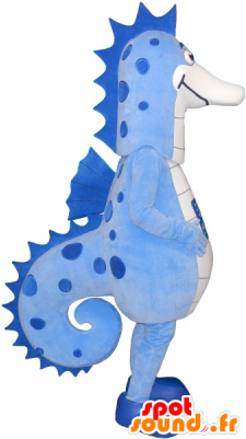 Nuevo Azul De La Mascota Y Caballo De Mar Blanco, Gigante - Cartoon (300x400)