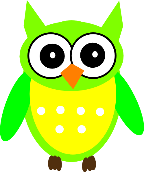 Owl Green Clip Art At Clker - Baby Owl Clip Art (498x595)