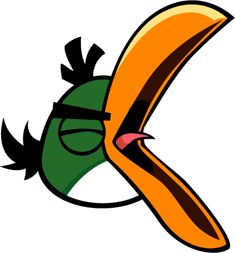 Hal The Boomerang Bird - Angry Birds Green Bird (483x521)
