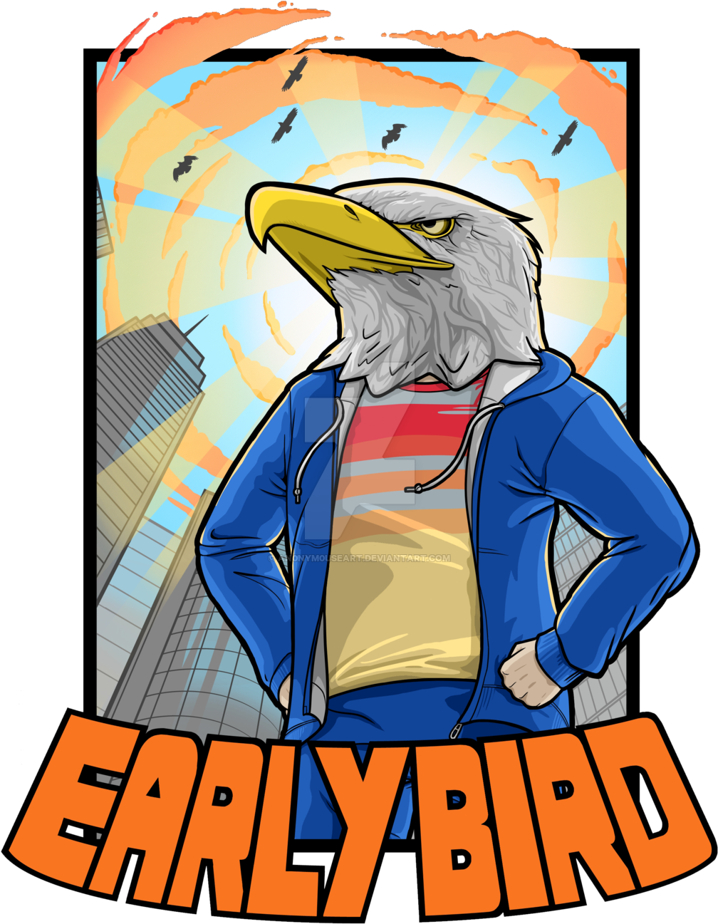 Early Bird T-shirt Design By An0nym0useart - Moo Snuckel Early Bird (1024x1365)