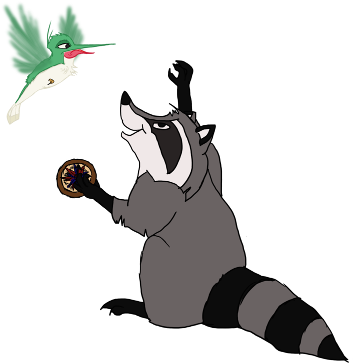 Meeko And Flit Collab By Riverturtle790 - Pocahontas Meeko And Flit (1032x774)