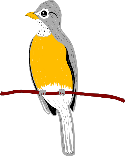 Perched Robin Clip Art At Clkercom Vector - Bird (480x596)
