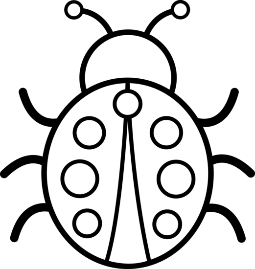 Free Ladybug Clip Art Black And White - Cute Bug Embroidery Design (521x550)
