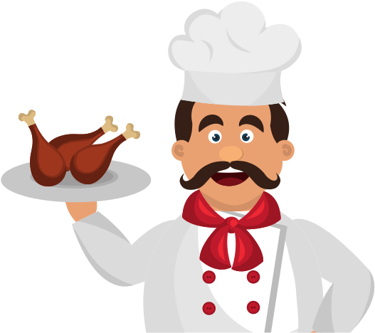 Chef With Chicken - Cook (550x550)
