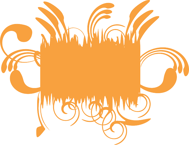 Orange, Banner, Blank, Decoration, Swirl, Fuzzy - Vectors Floral Box (640x489)