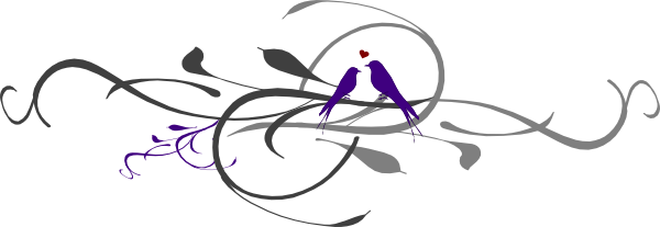 Love Birds On A Branch Clip Art Vector Clip Art Online - Clip Art (600x207)