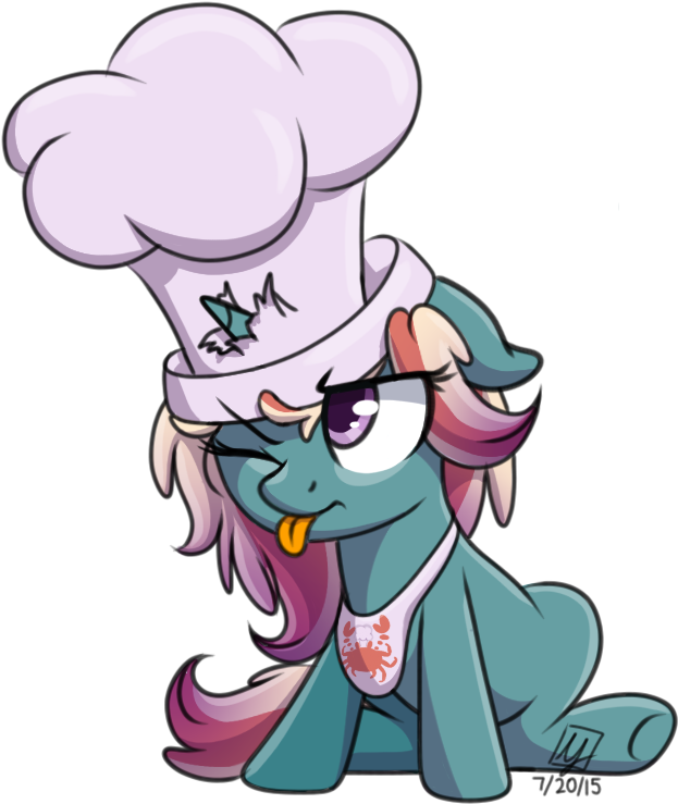 Spacechickennerd, Chef's Hat, Cute, Female, Filly, - Cartoon (800x813)