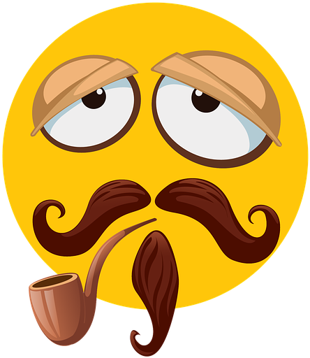 Mustache, Beard, Lazy, Sleeping, Smoking, Face, Emoji - Smiley (1280x1280)