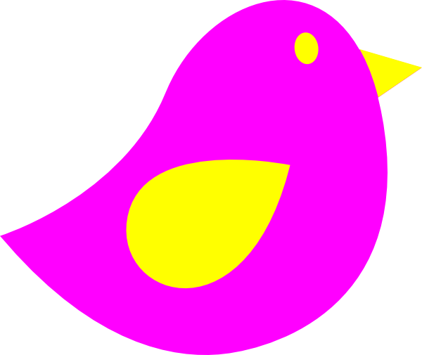 Pink Little Bird Clip Art At Clker - Bird Vector Free Png (600x505)