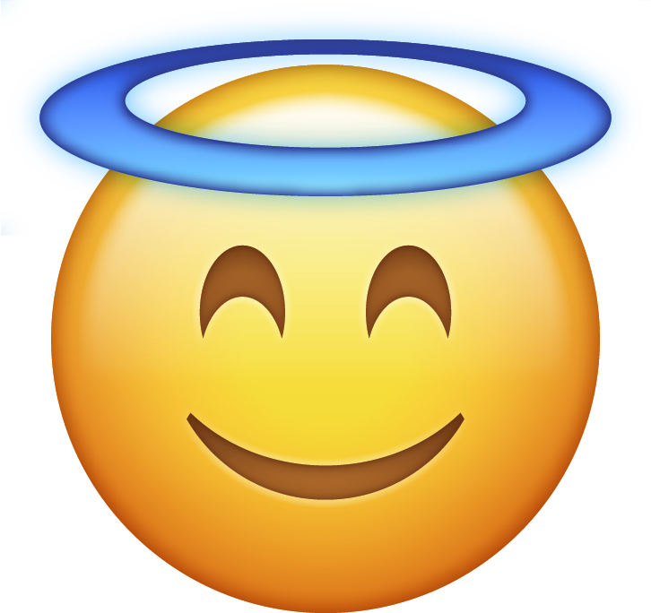 Emoji Face Png Photo - Halo Emoji Png (850x801)