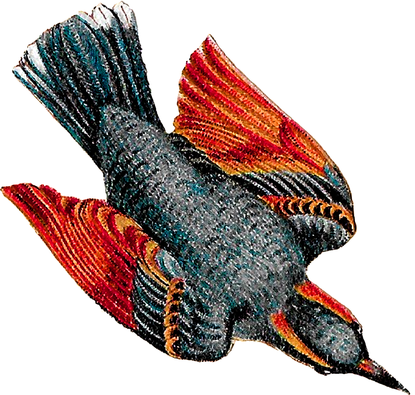 This Vintage Bird Drawing Artwork Is Very Pretty, Showing - Bird Flying Clipart Drawing (1600x1568)