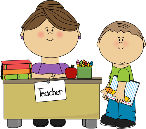 Teacher And Student Clip Art Image Teacher And Student - Teacher And Student Clipart (500x442)