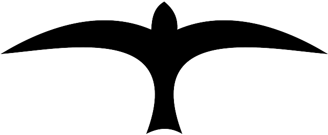 Black, Outline, Symbol, Silhouette, White, Birds, Bird - Symbol Of A Bird (640x320)
