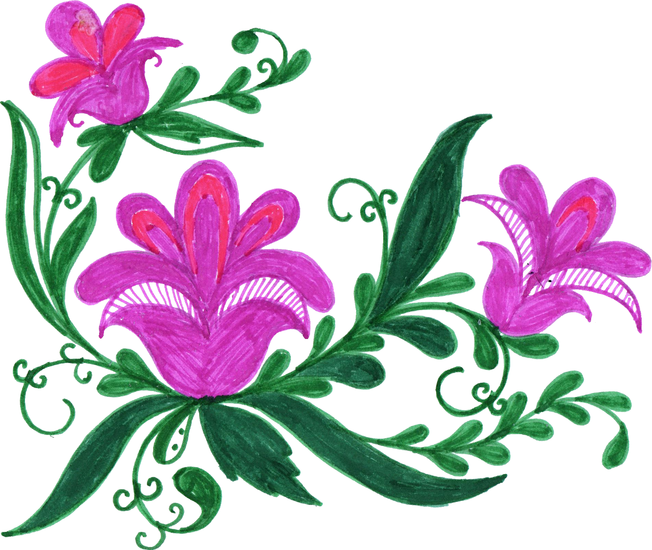 10 Colorful Flower Corner Png Transpa Onlygfx - Portable Network Graphics (1329x1121)