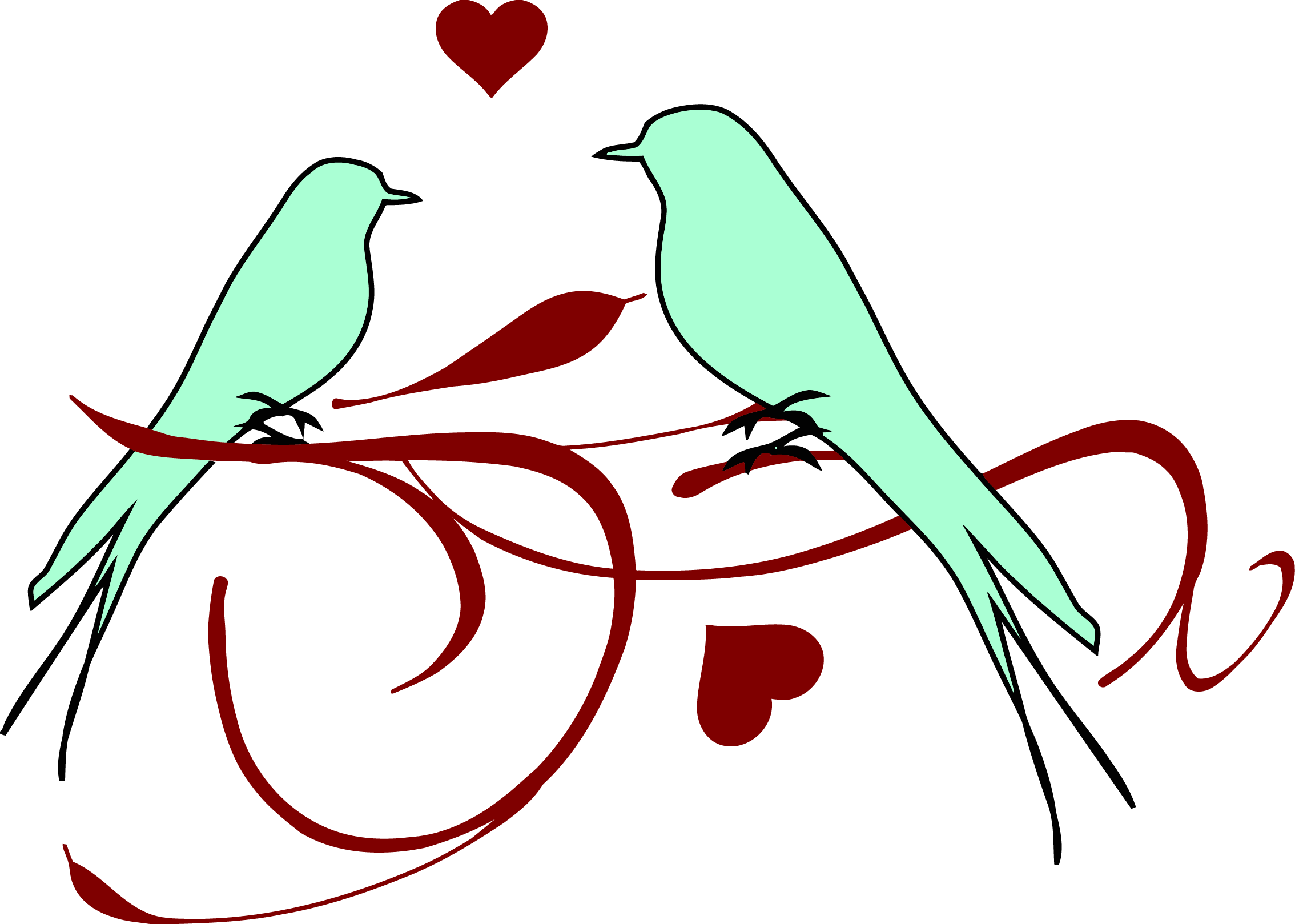 Clip Art Love Birds (2268x1618)