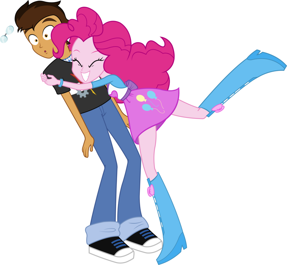 Copper Plume Gets A Pinkie Hug By Imperfectxiii - Pinkie Pie X Oc (931x859)