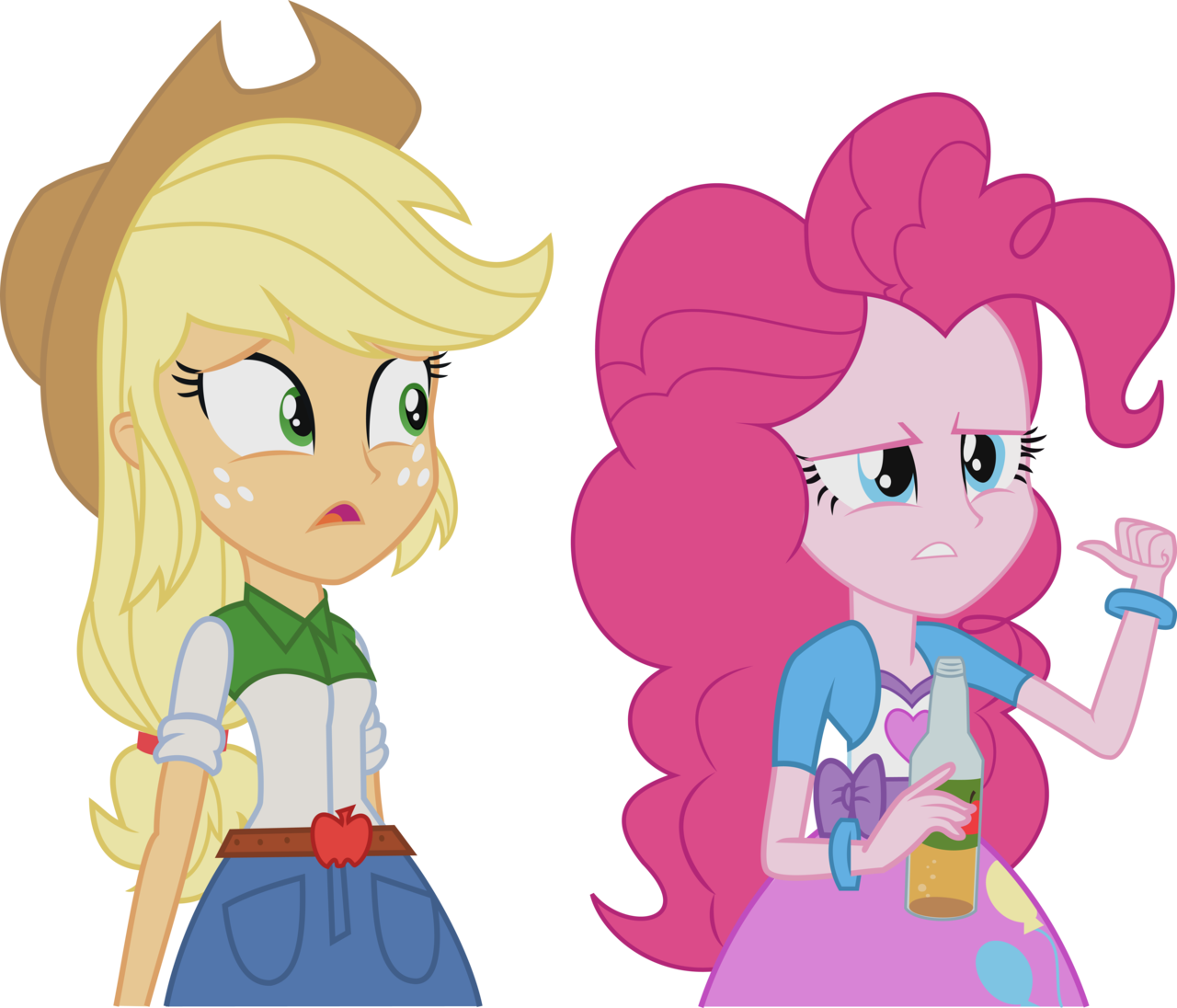 Aj And Pinkie By Sparklov - Applejack And Pinkie Pie Equestria Girls (1280x1096)