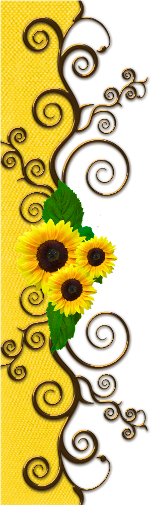 Borders Cantoneiras Cluster Borders Cantoneiras Cluster - Yellow Border Sunflower Png (1000x1000)