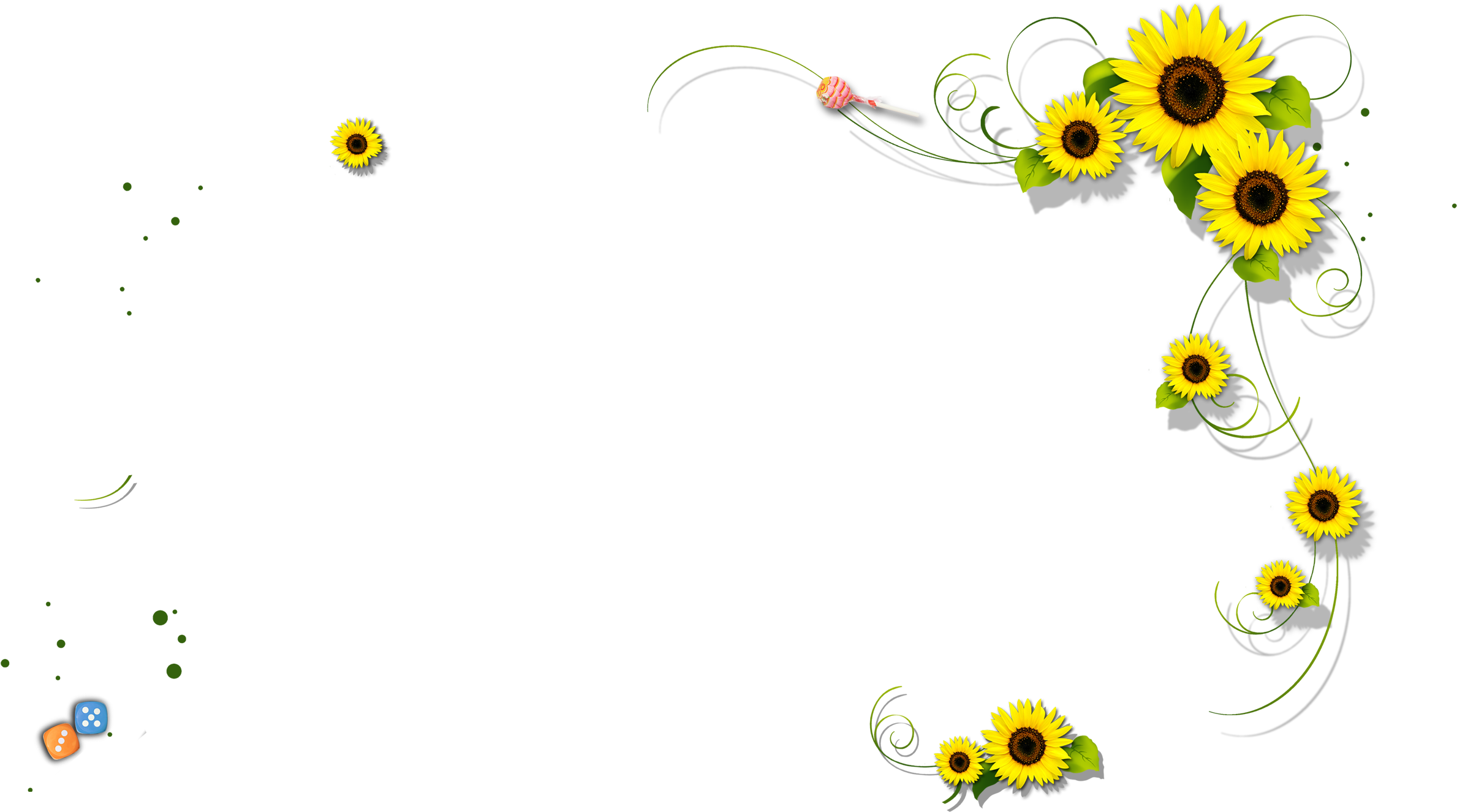 Little Sunflower Border - Sunflower Border (2432x1464)